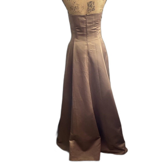 Michaelangelo 8078 Bridesmaid's‎ Dress Tan Strapless Formal Ballgown Size 10 - Picture 4 of 6